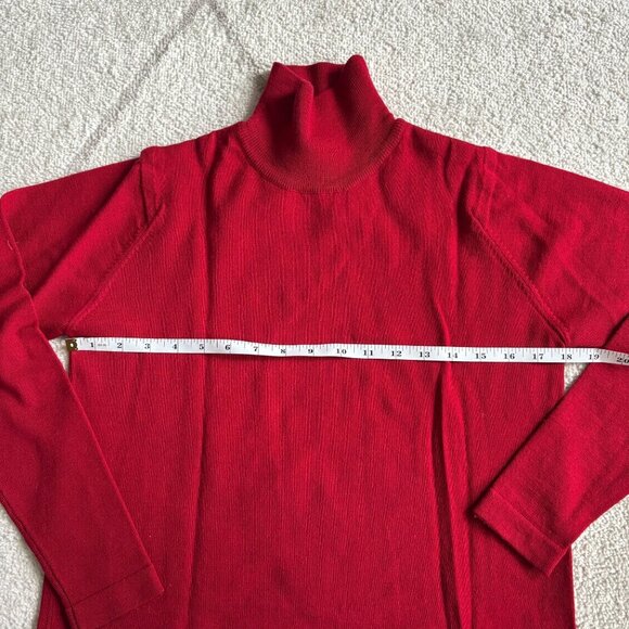 Classiques Entier 100% Merino Wool Mock Neck Sweater Cherry Red sz S - Picture 4 of 5